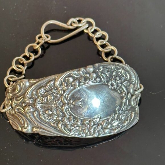 Antique Sterling Silver Cuff Bracelet 925 Victorian Gorham Floral Spoon Gift - Picture 2 of 10